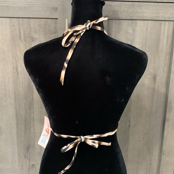 New With Tags String Tie Bikini Top Cheetah Print Ties Women's Size Small - Picture 5 of 9